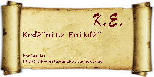 Kránitz Enikő névjegykártya